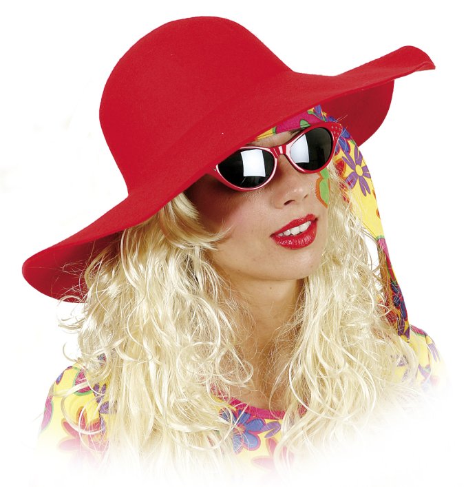 NET TOYS Hippie Schlapphut Mit Federn – Vintage Damenhut Für Festival, Karneval & Mottoparty, Kopfweite 58 Cm