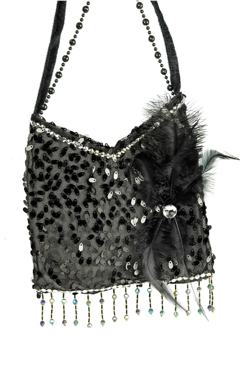 Flapper Stirnband 20er Jahre Flapper Kostüm Set - Perlenkette, Zigarettenspitze & Feder Stirnband Charleston Party Kostüm